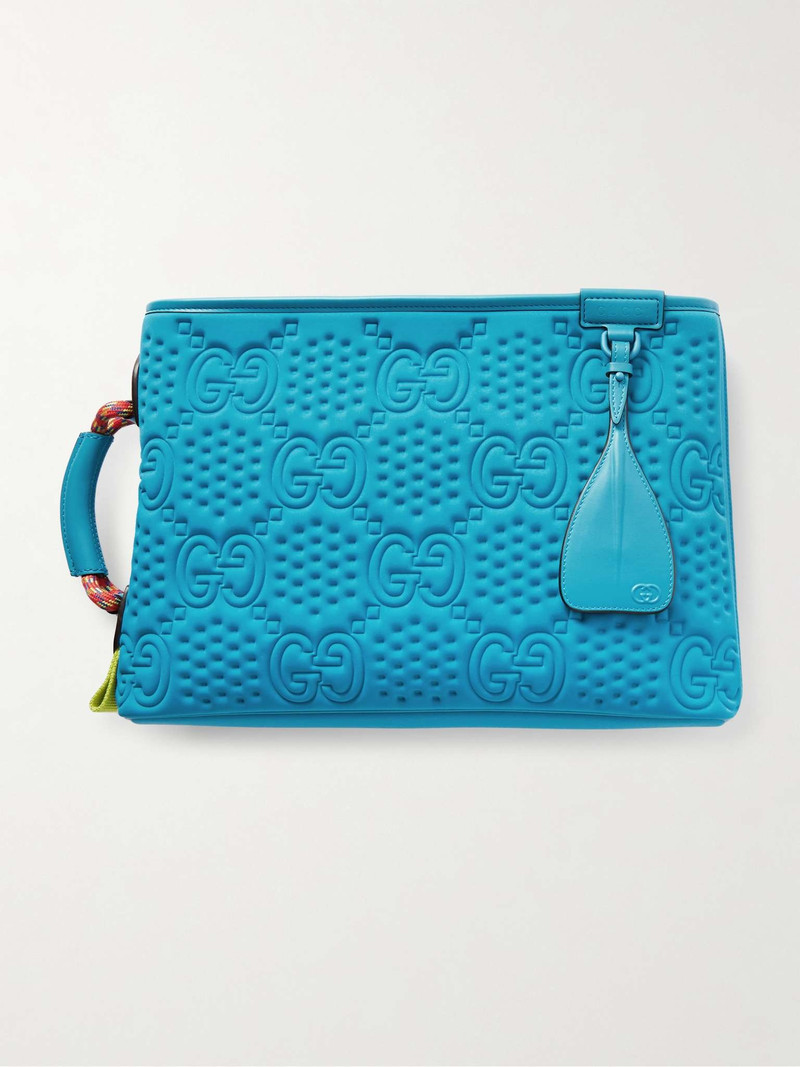 Diver Leather-Trimmed Logo-Embossed Shell Pouch 1