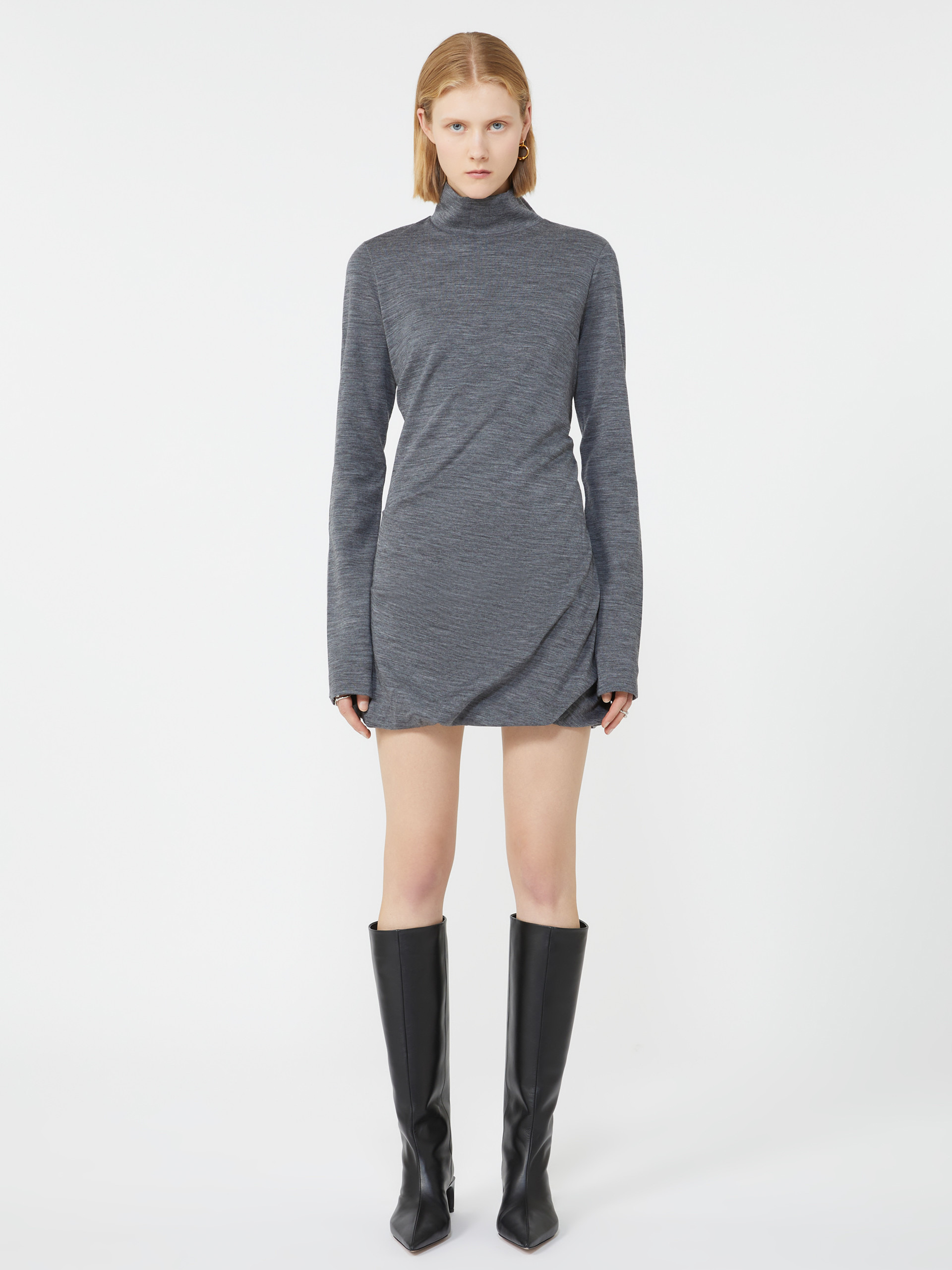 LUIGIA Fluid jersey high-neck dress - 3