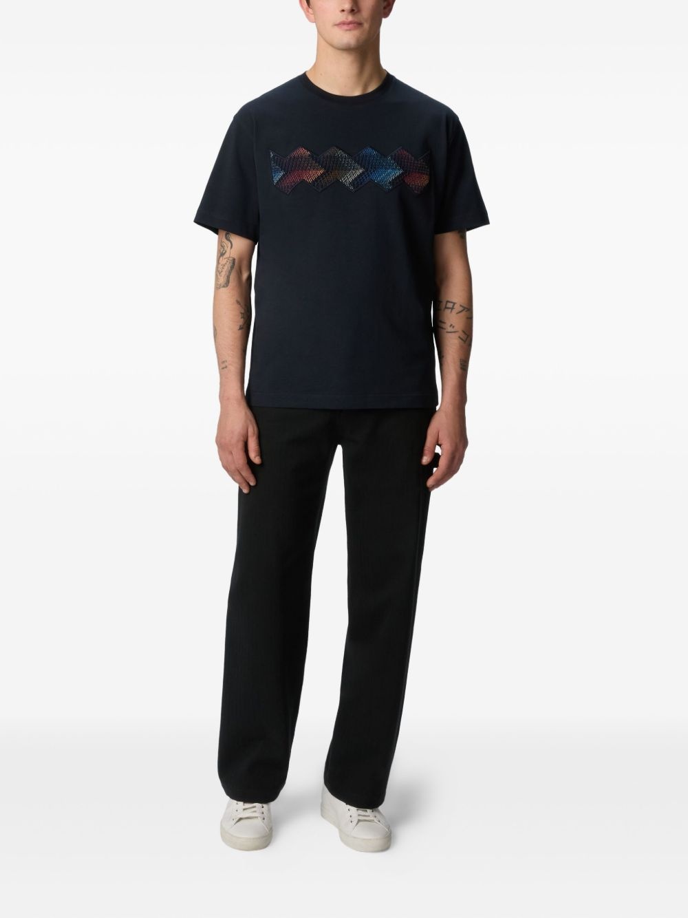 zigzag-print T-shirt - 2
