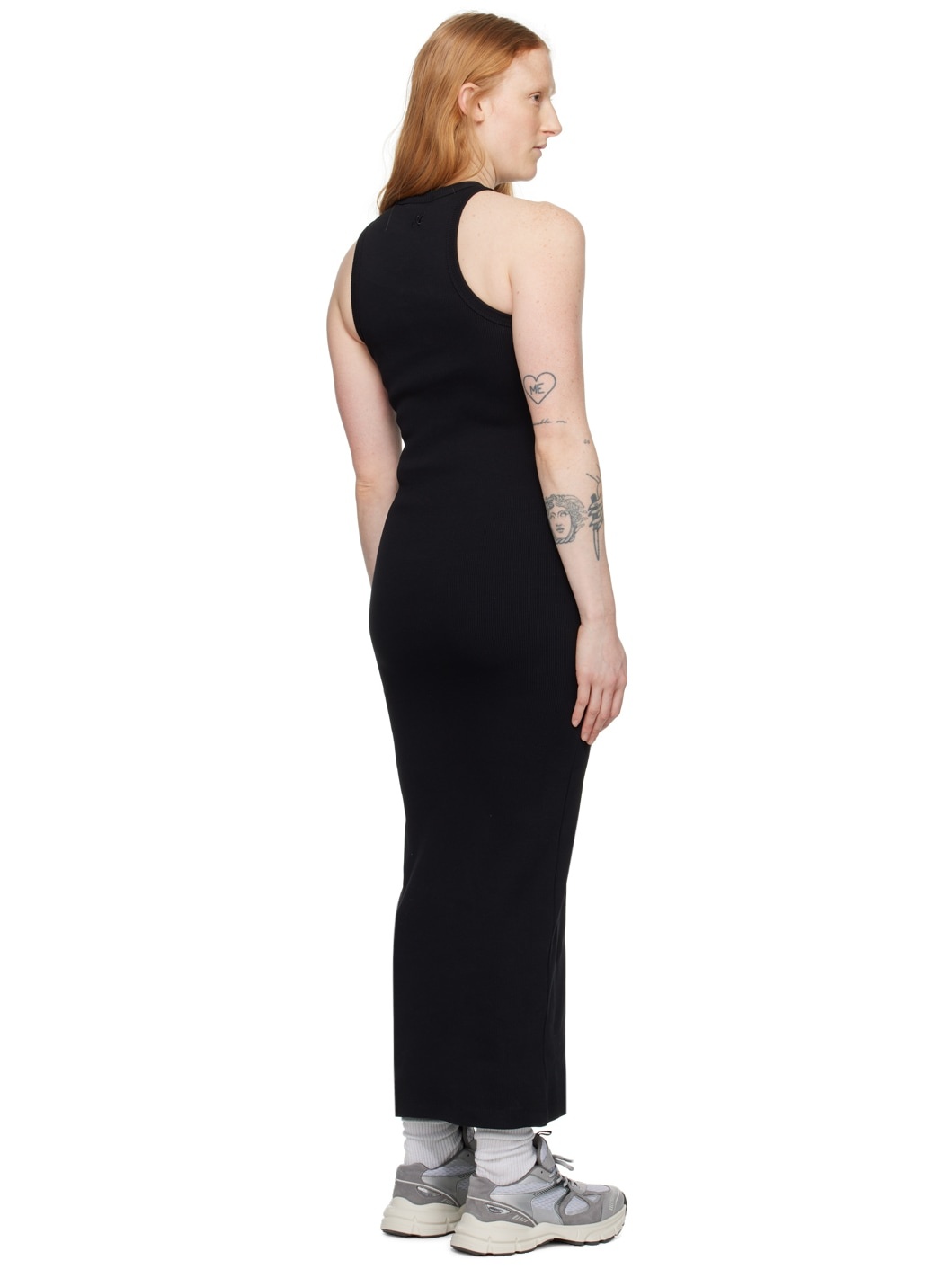 Black Scoop Asymmetric Maxi Dress - 3