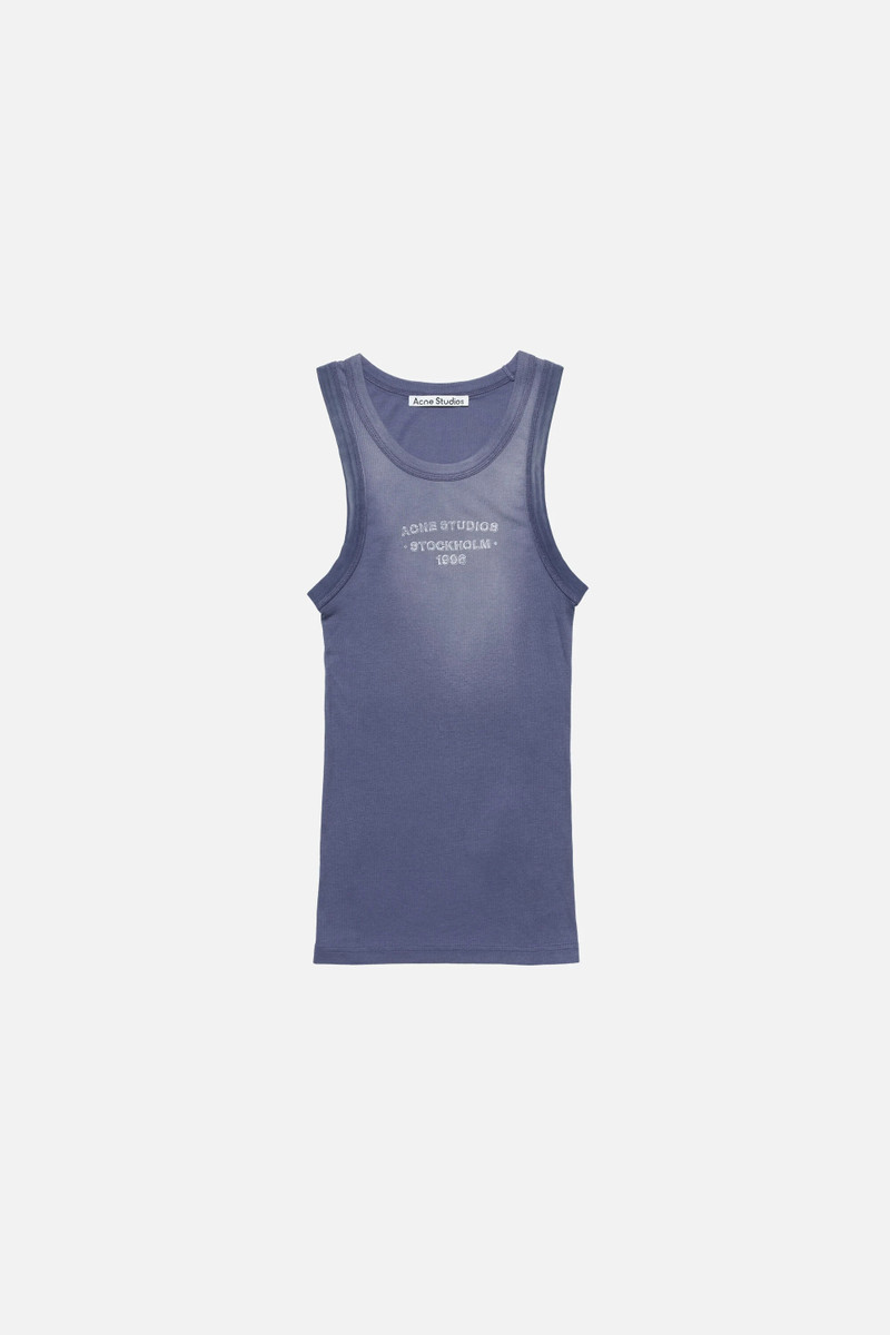 Acne Studios Sprayed logo tank top - Navy outlook