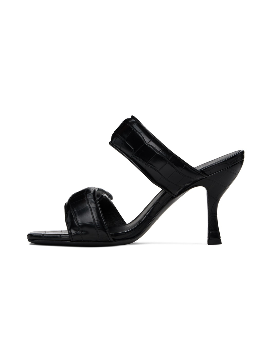 Black Perni 03 Croc Heeled Sandals - 3