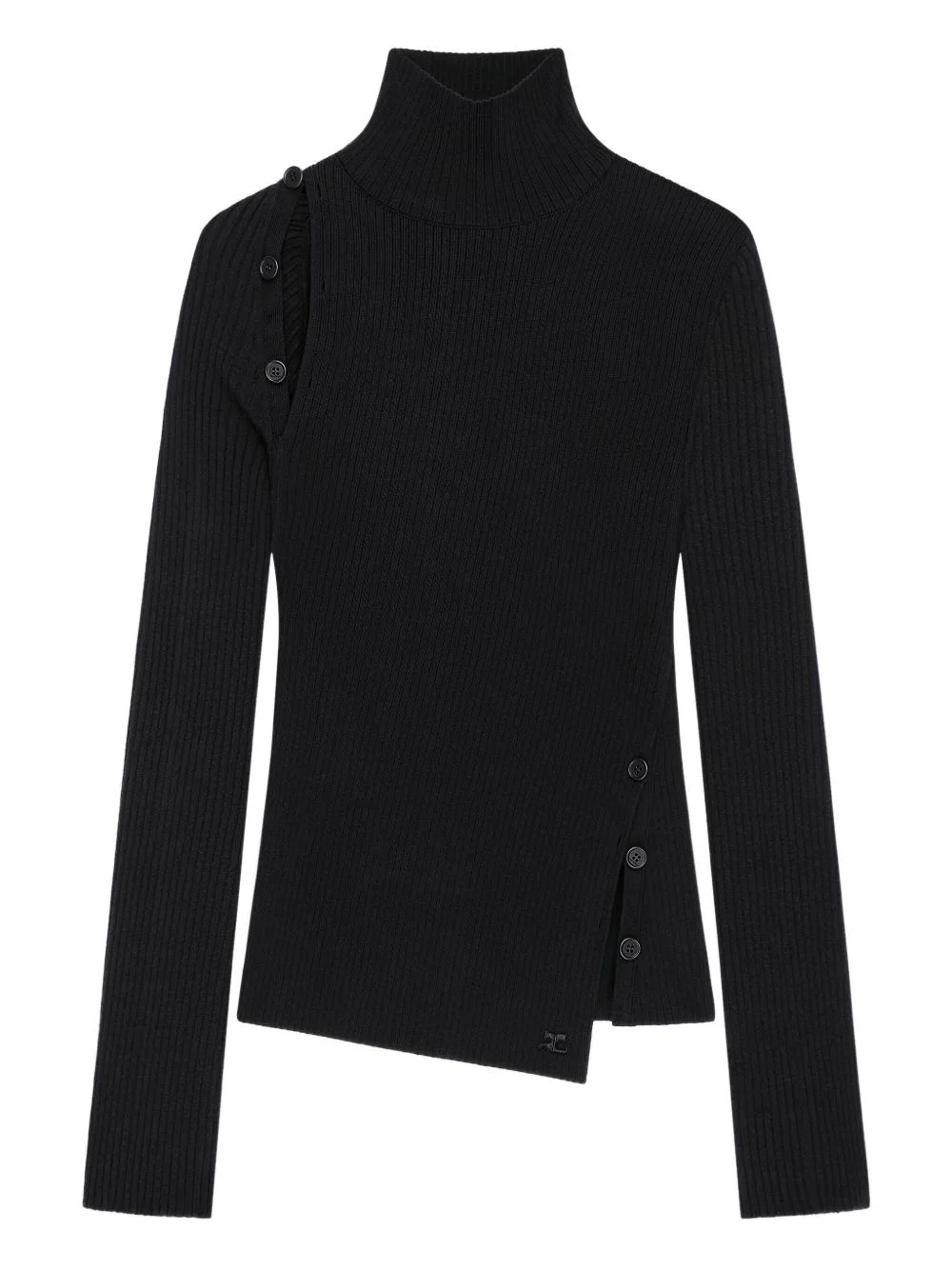Oblique buttoned sweater - 1