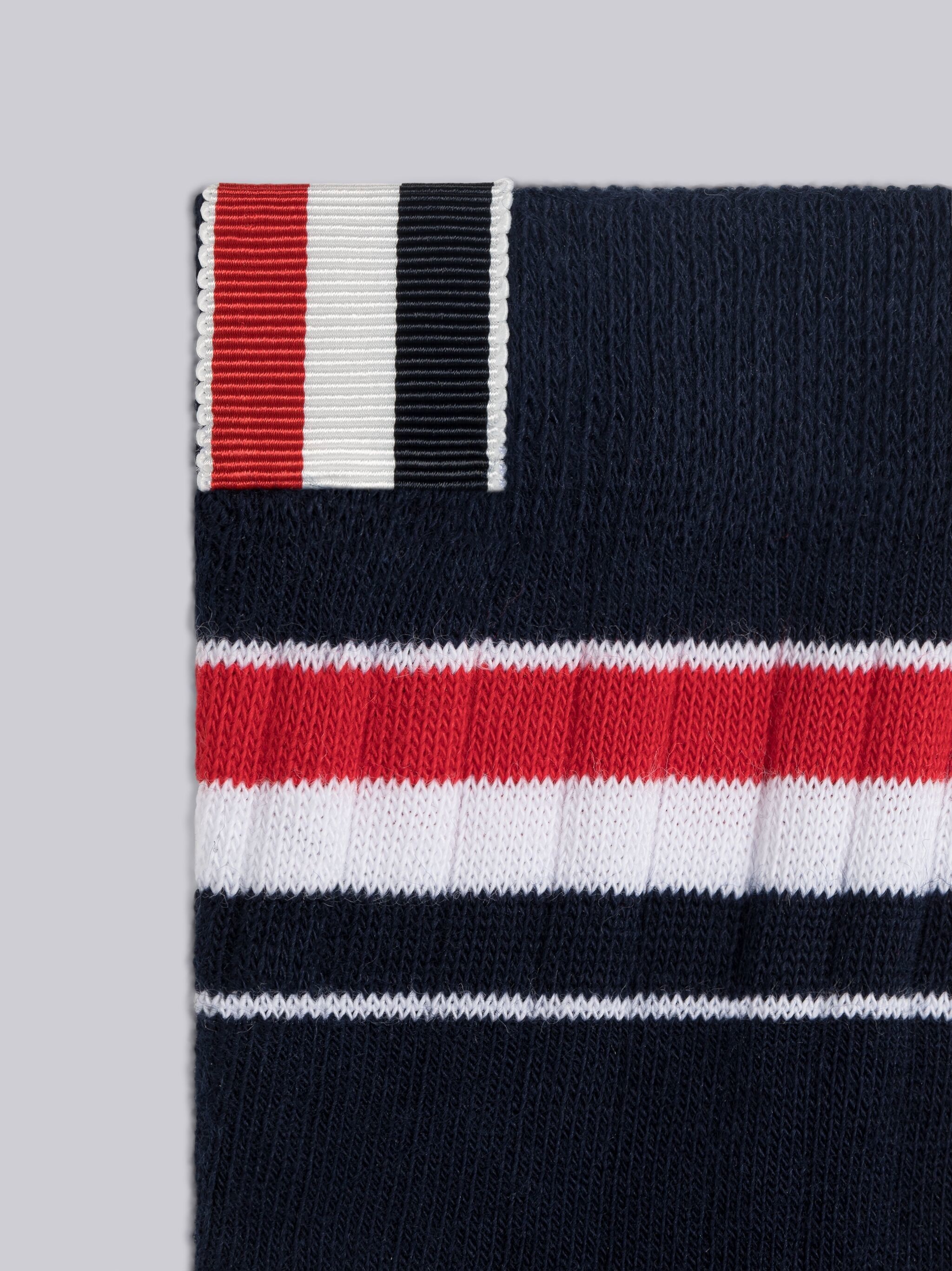 ATHLETIC RIB COTTON STRIPE ANKLE LENGTH SOCKS - 2
