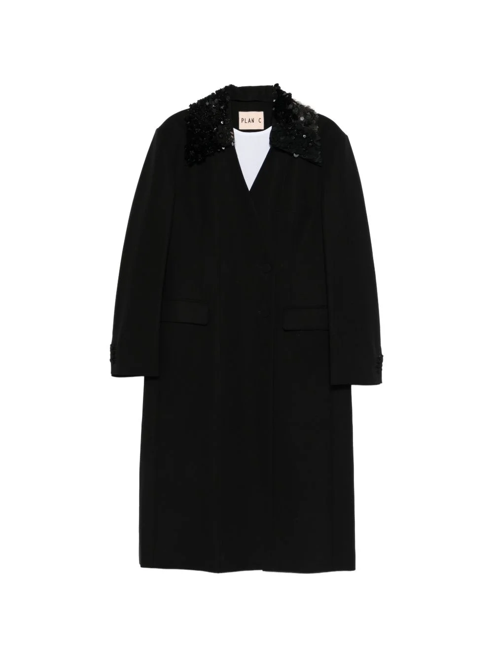 sequin-embellishment coat - 1