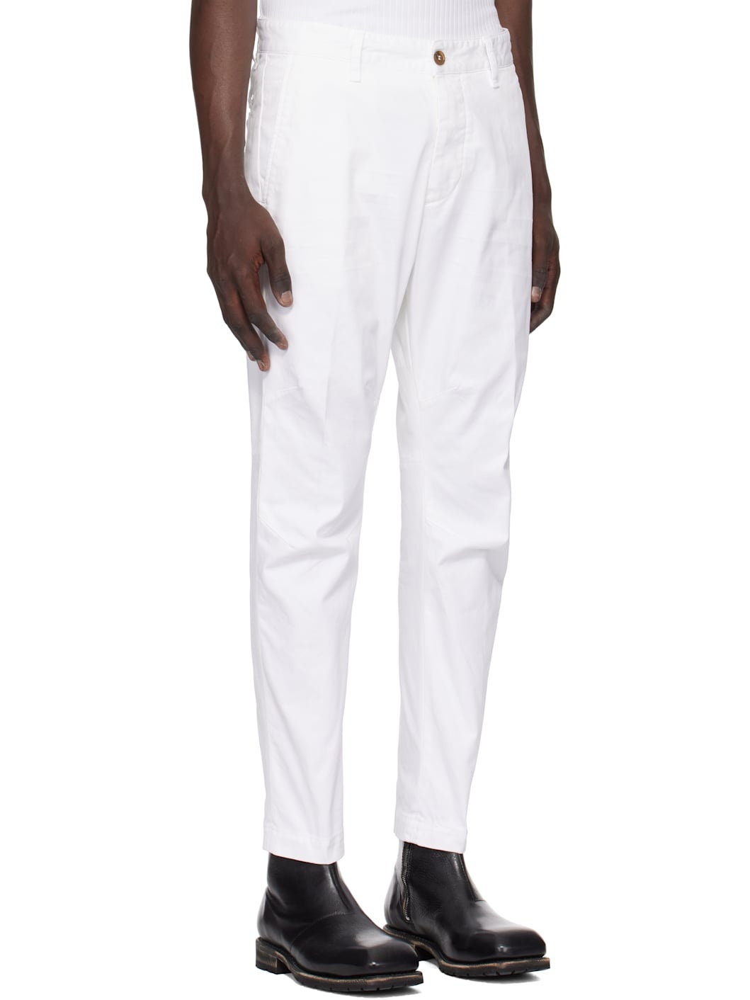 White Sexy Chino Trousers - 2