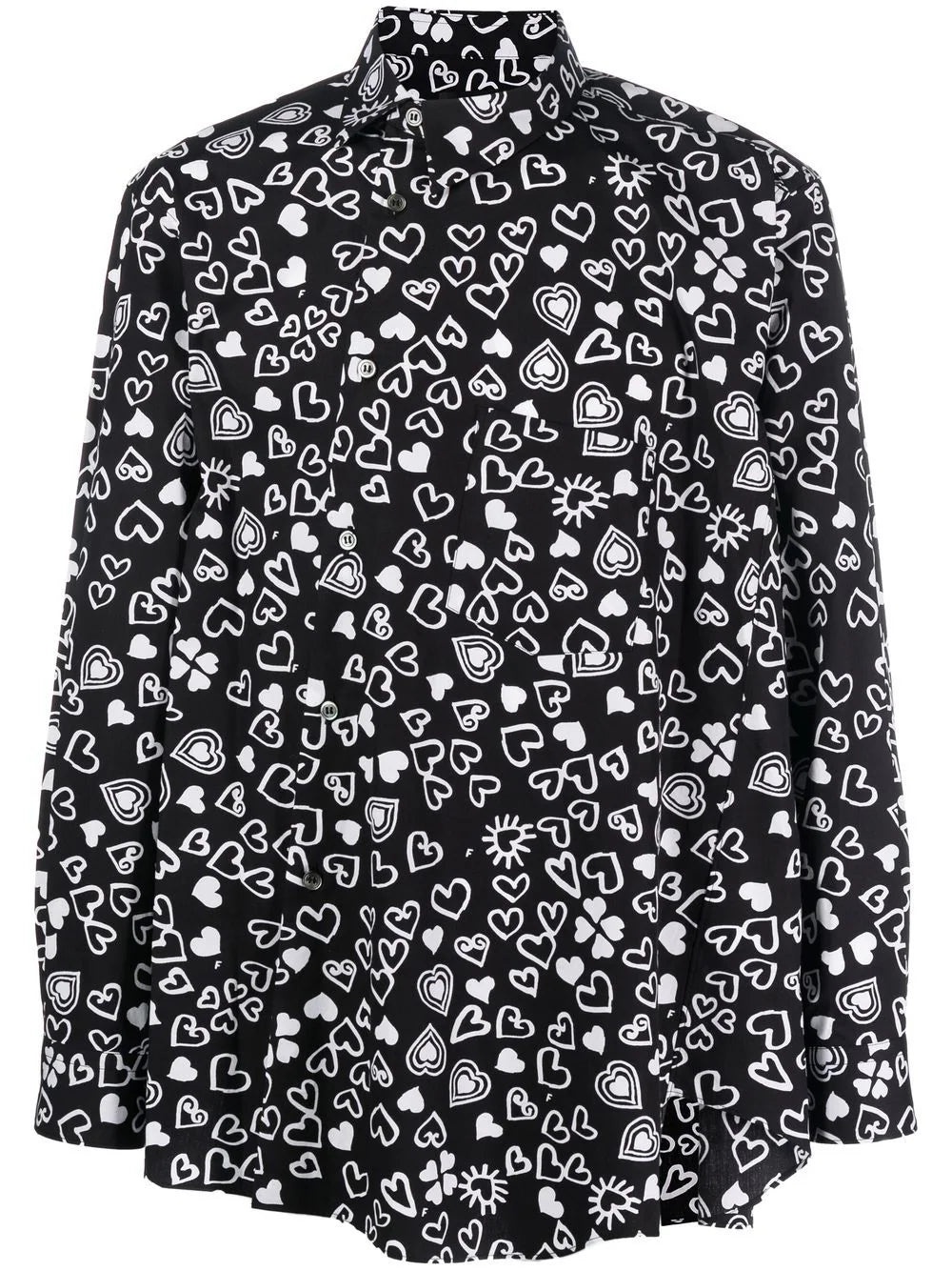 HEART-PRINT LONG-SLEEVE SHIRT - 1