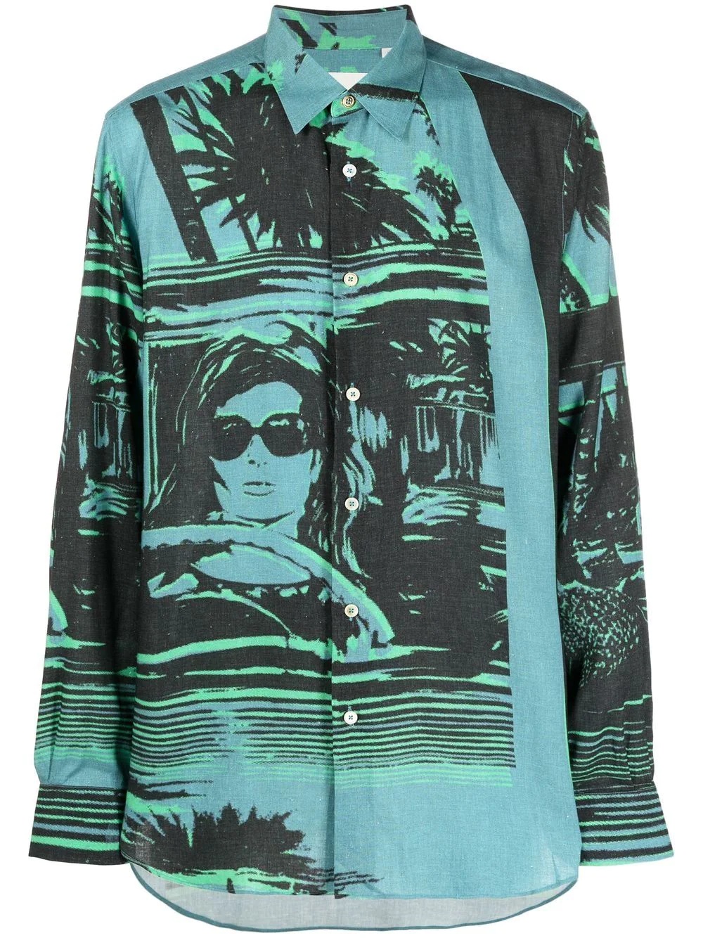 graphic-print long-sleeve shirt - 1