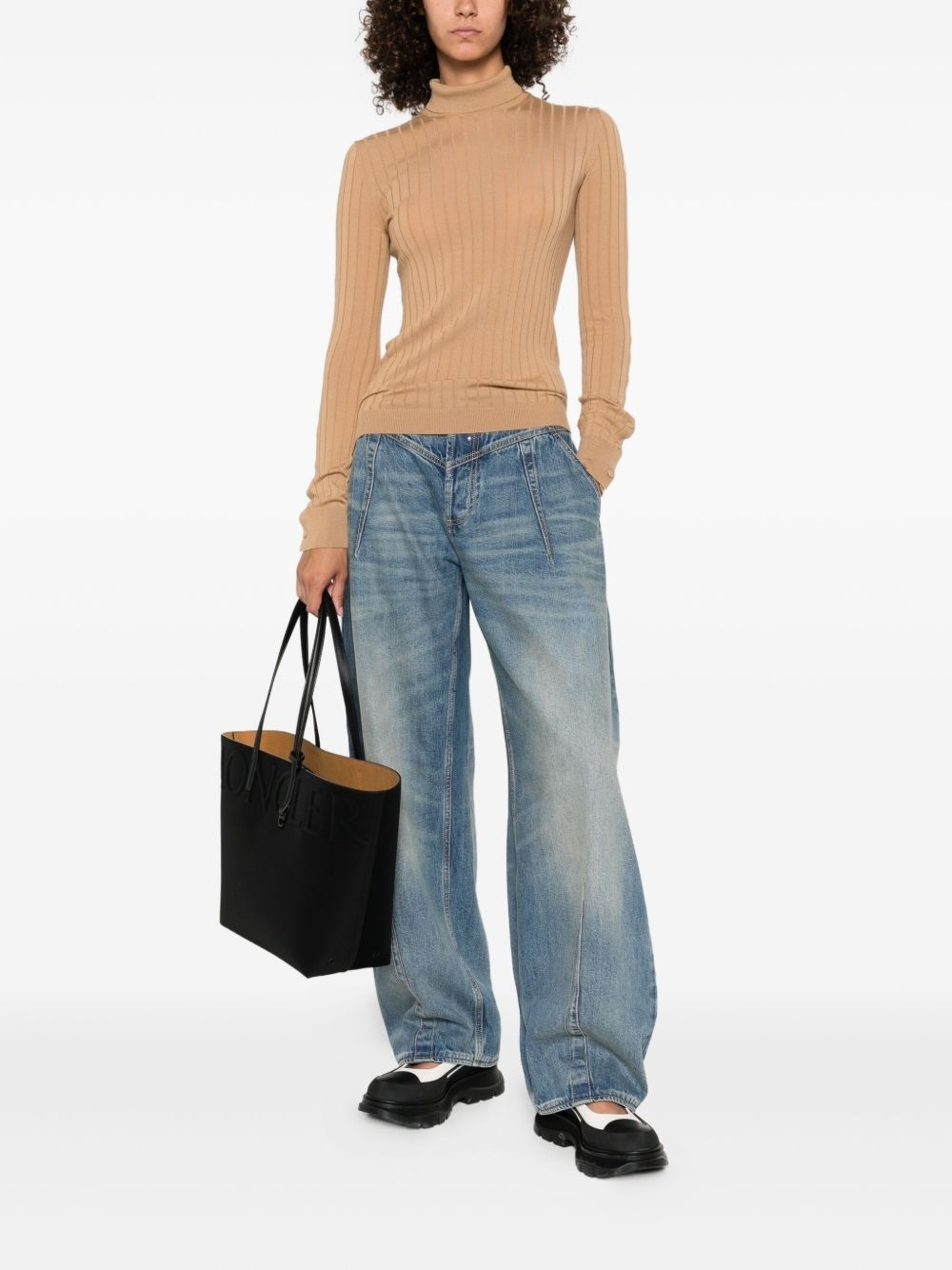 logo-patch ribbed top - 2