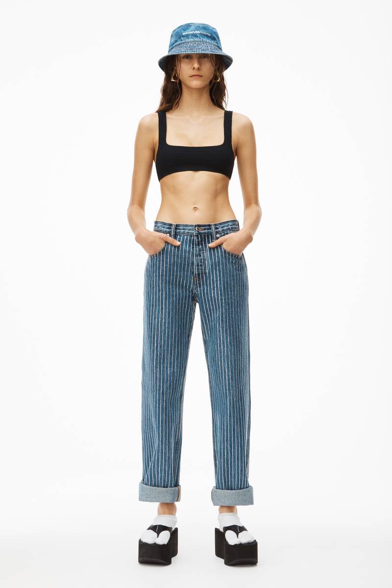 Alexander Wang BIKINI TOP IN TEXTURED LOGO JERSEY outlook