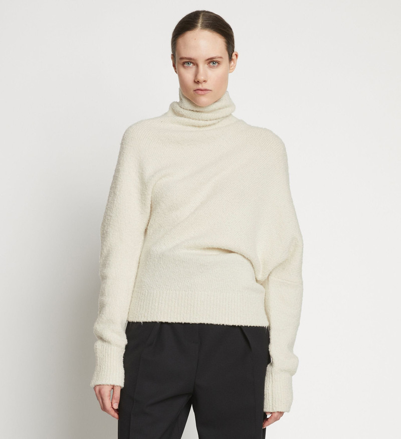 Fuzzy Boucle Twisted Sweater 2