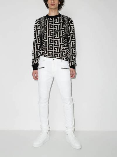 Balmain zip-detail skinny-cut jeans outlook