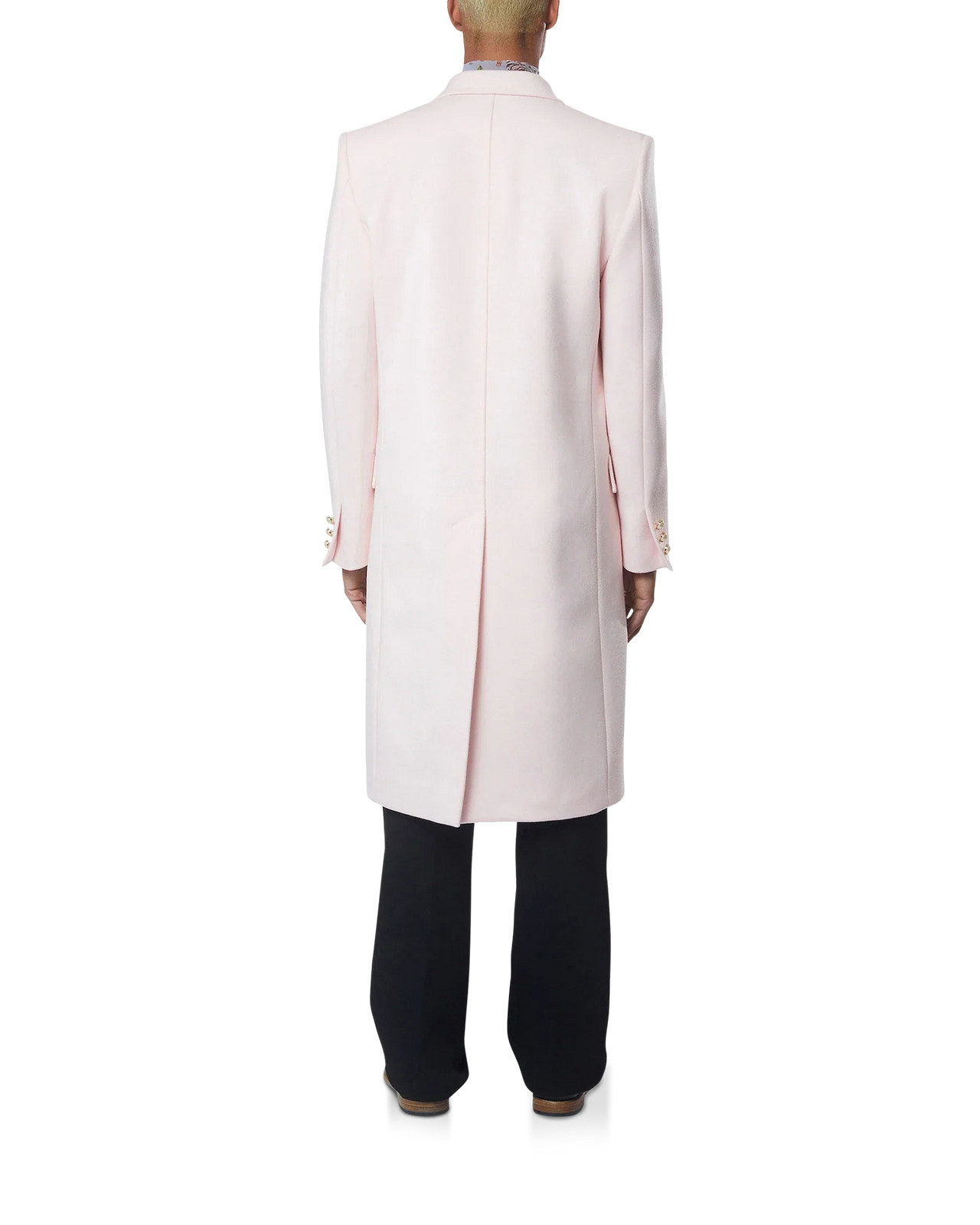 Pink Nativa Wool Double Breasted Overcoat - 3