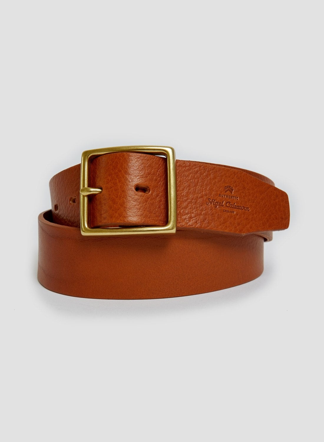 Window Buckle Belt In Tan Leather - 1