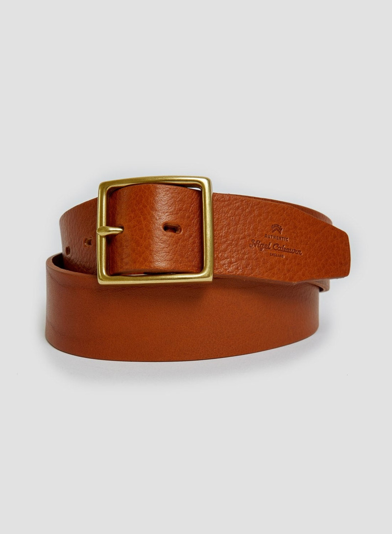 Window Buckle Belt In Tan Leather 1