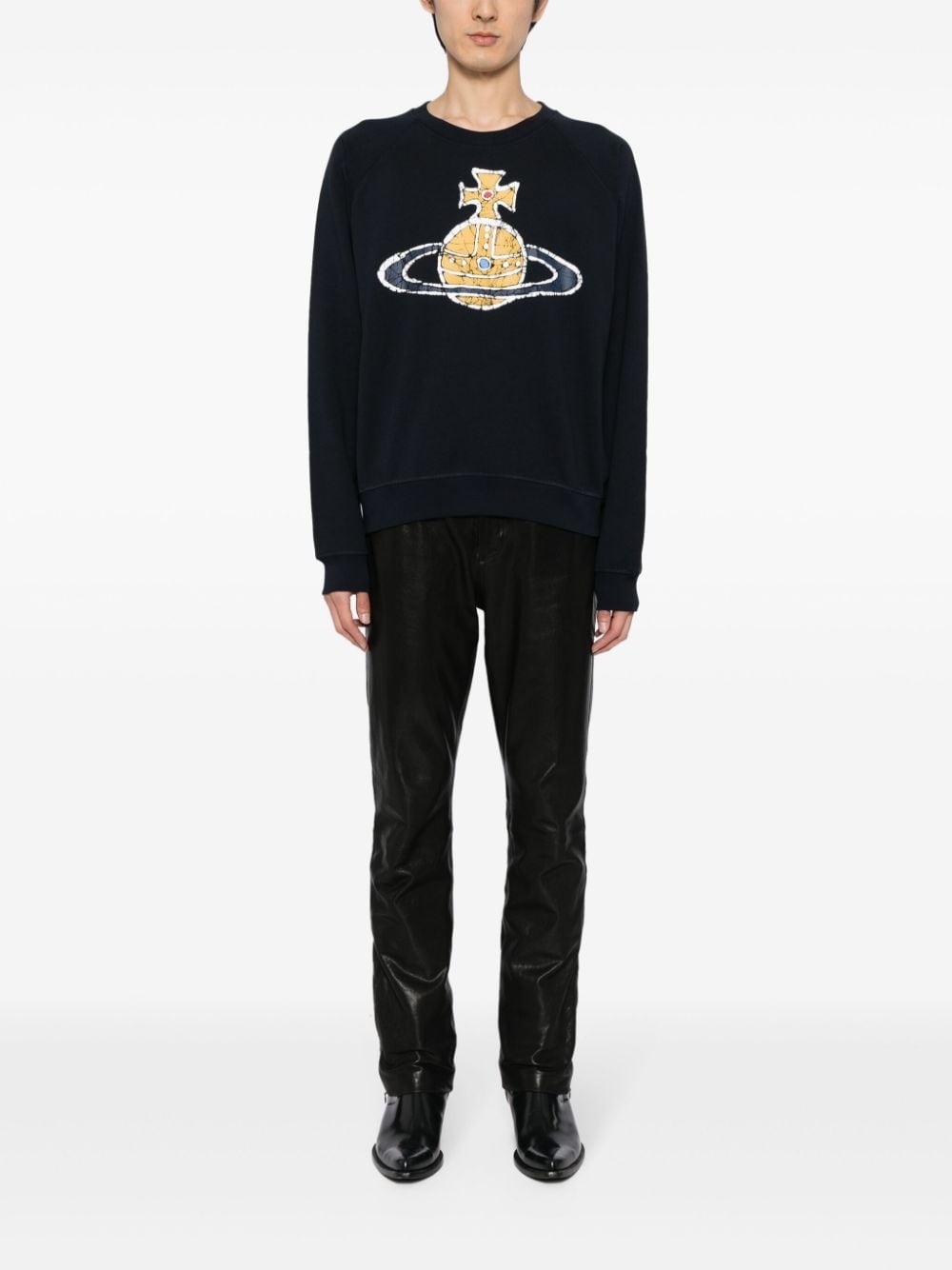 Orb-print cotton sweatshirt - 2
