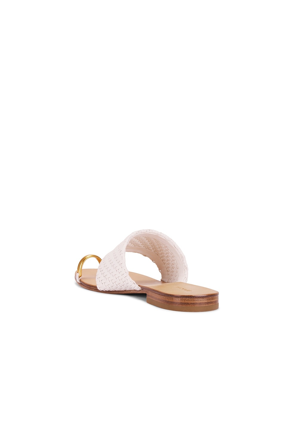 Ariana Woven Leather Sandal With Metal Toe Ring - 3