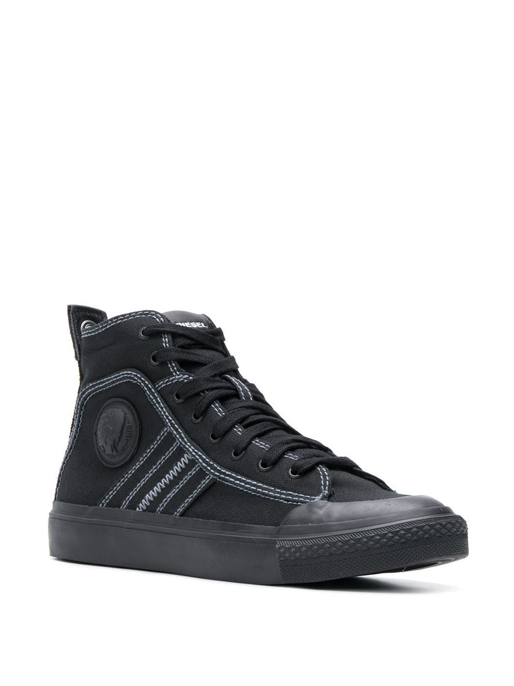 high top sneakers in bicolour cotton - 2