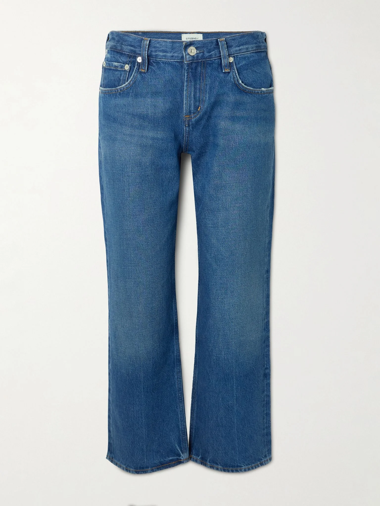 Faye cropped mid-rise straight-leg jeans Mid denim - 1