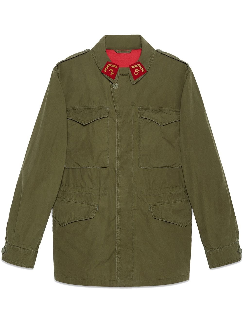 Coated parka with Gucci logo - 1