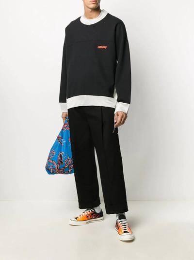 Ambush logo-embroidered raw-edge sweatshirt outlook