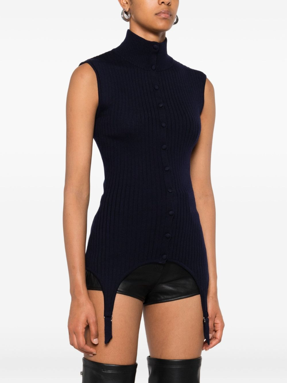 ribbed sleeveless top - 3