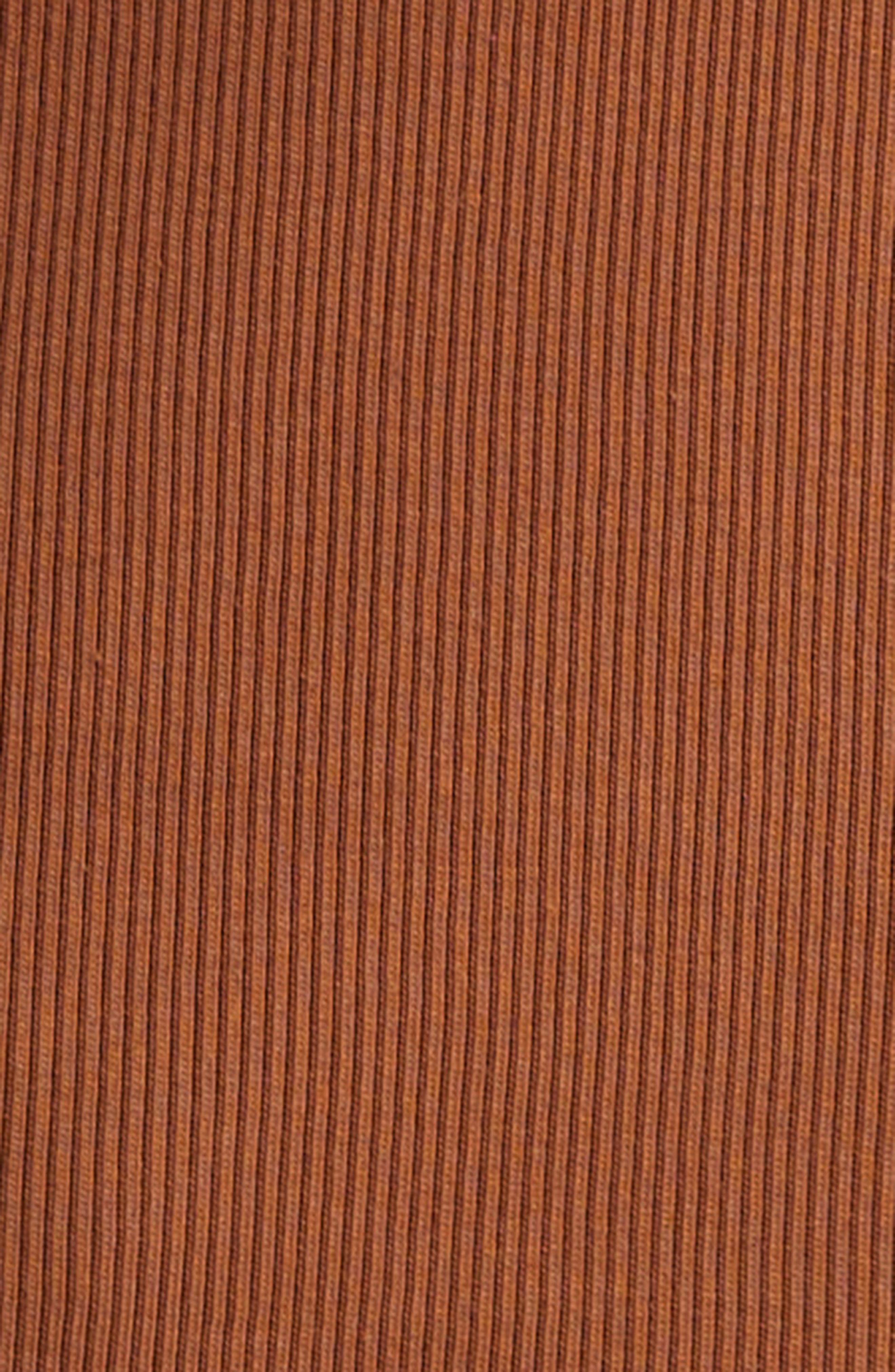 Veronica Beard Coralee Puff Sleeve Mixed Media Henley Top in Mahogany at Nordstrom - 6