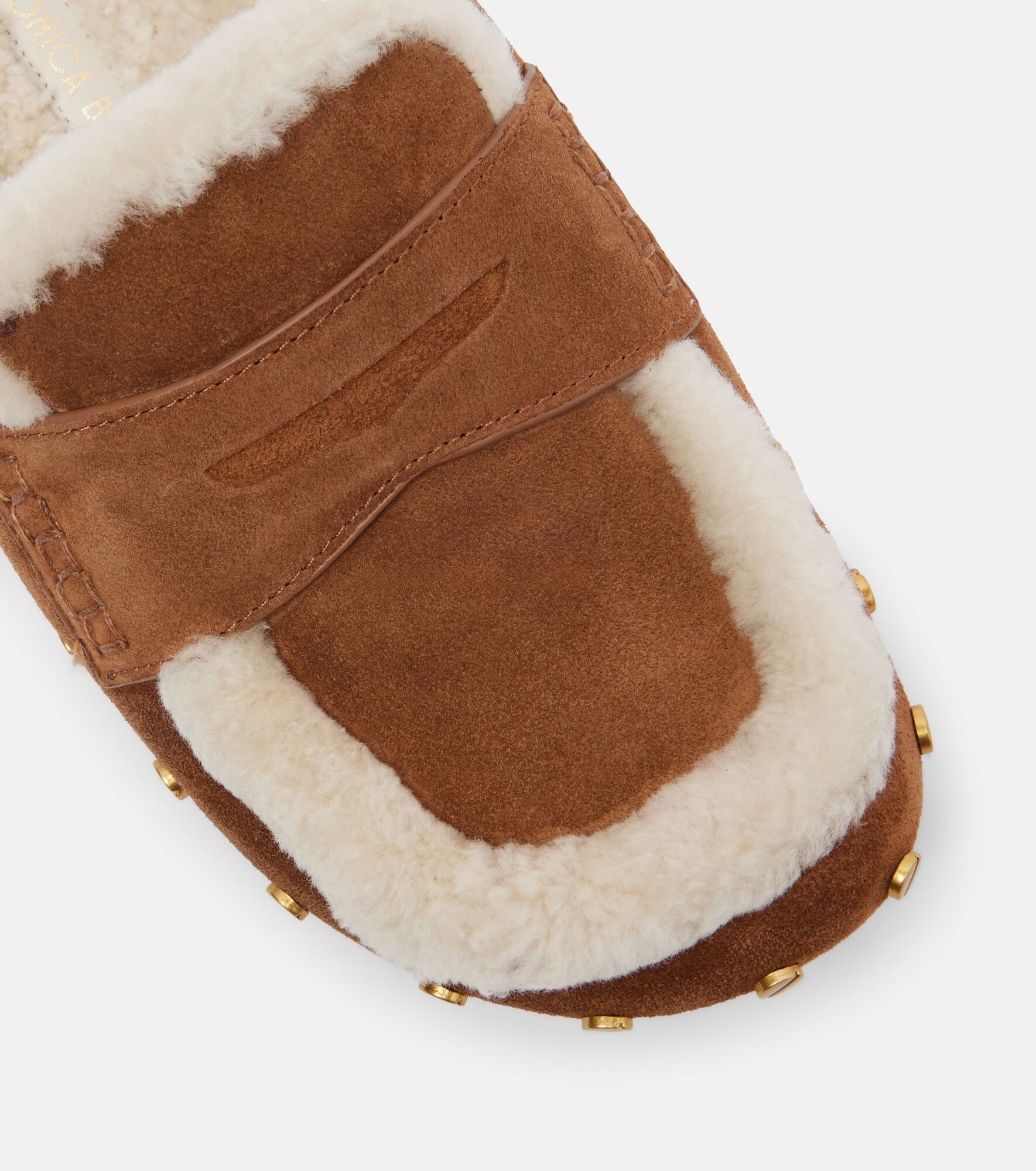 Fenix shearling-lined suede mules - 5