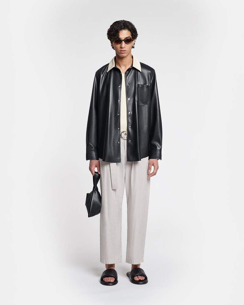 Denim-Trimmed Okobor™ Alt-Leather Shirt 4