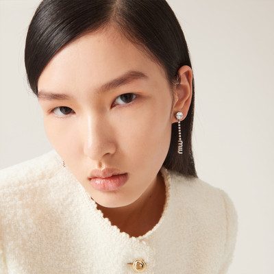 Miu Miu Metal earrings with crystals outlook