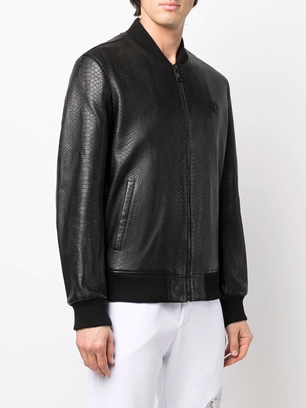 python-effet leather bomber jacket - 3