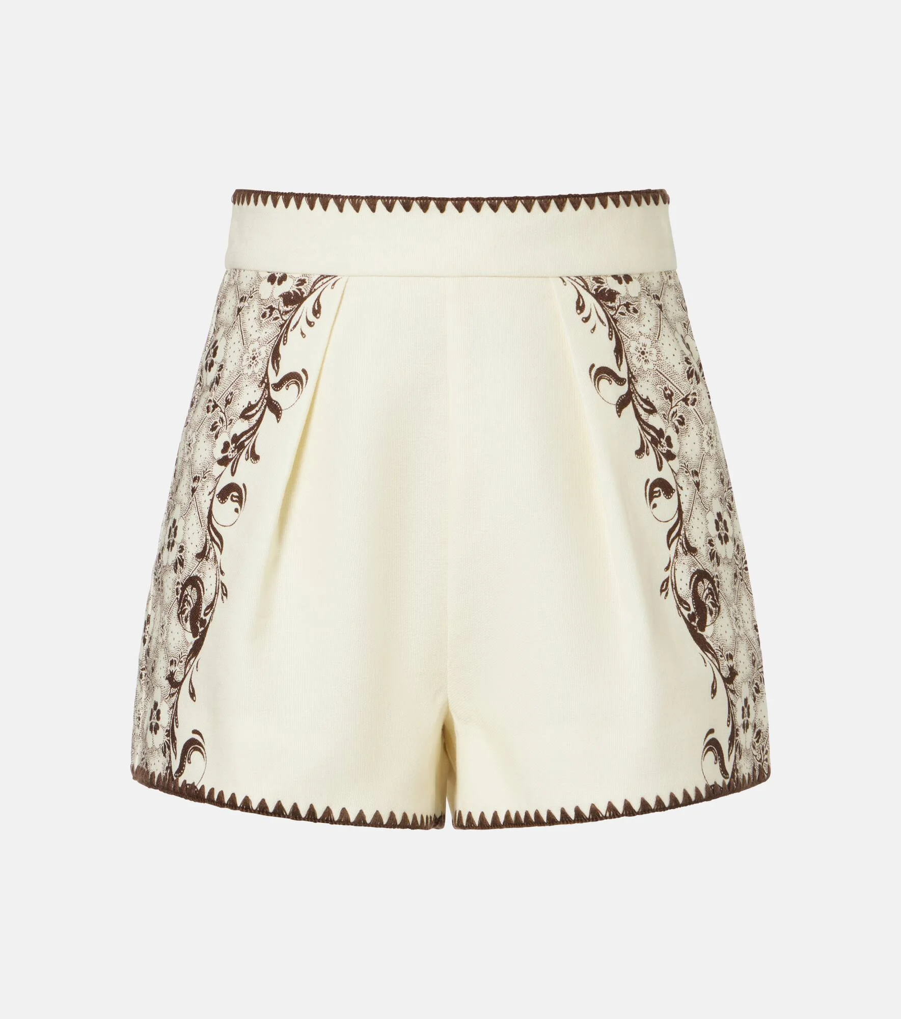 Printed linen and cotton shorts - 1