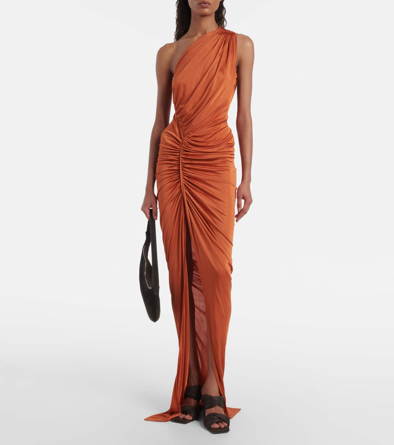 Rick Owens Avra ruched one-shoulder jersey gown outlook