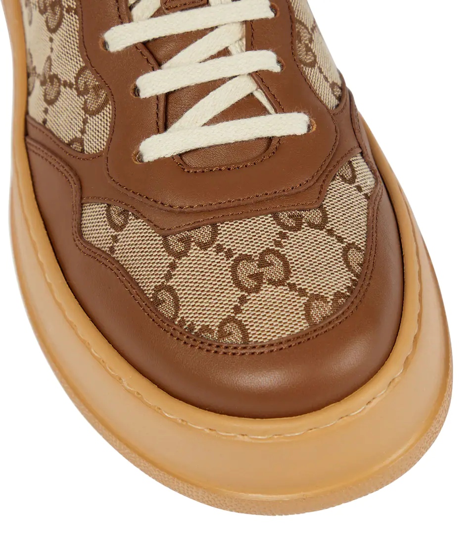 GG Canvas leather-trimmed sneakers - 6