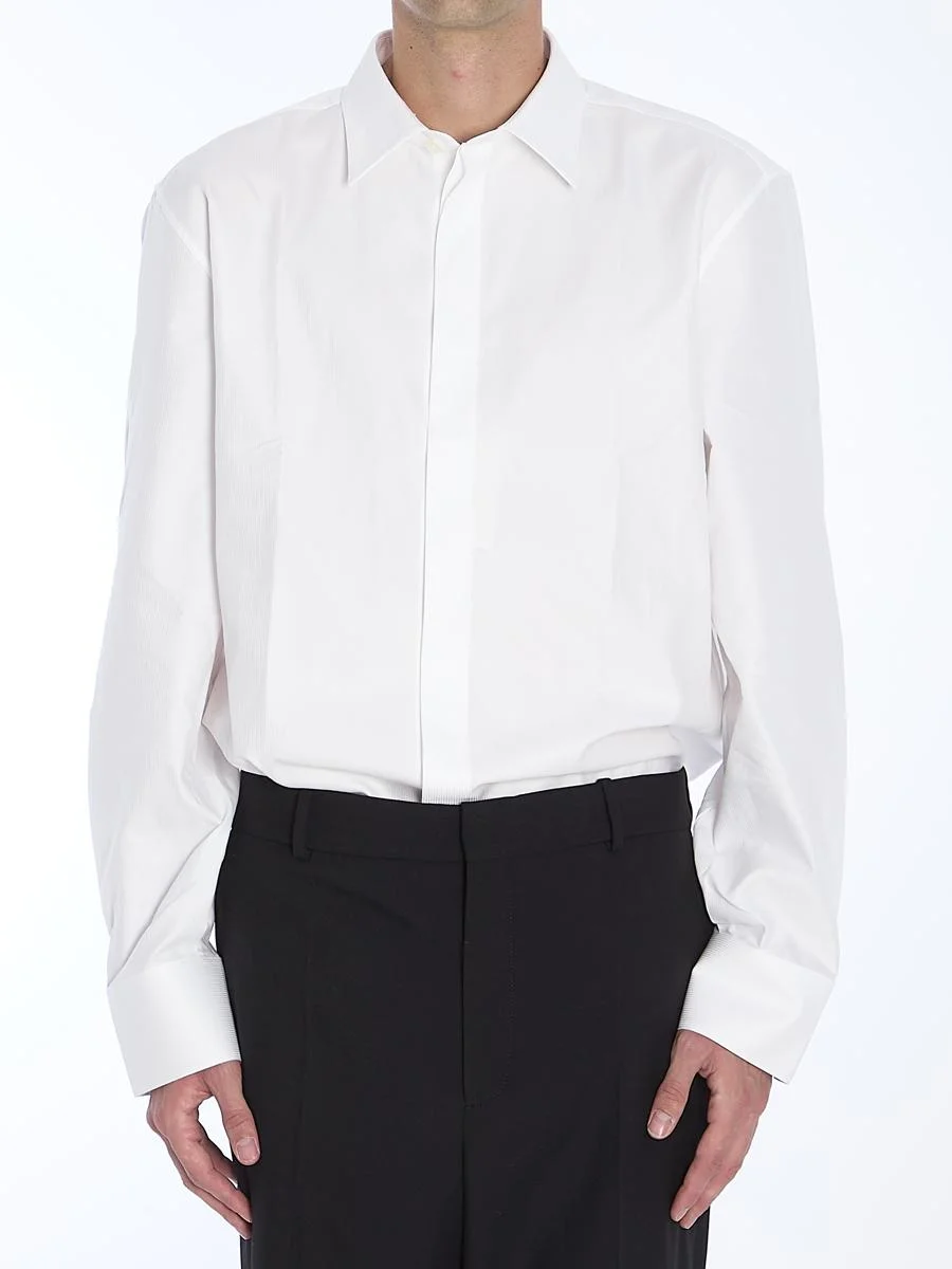 Saint Laurent Shirt In Striped Cotton Poplin - 1