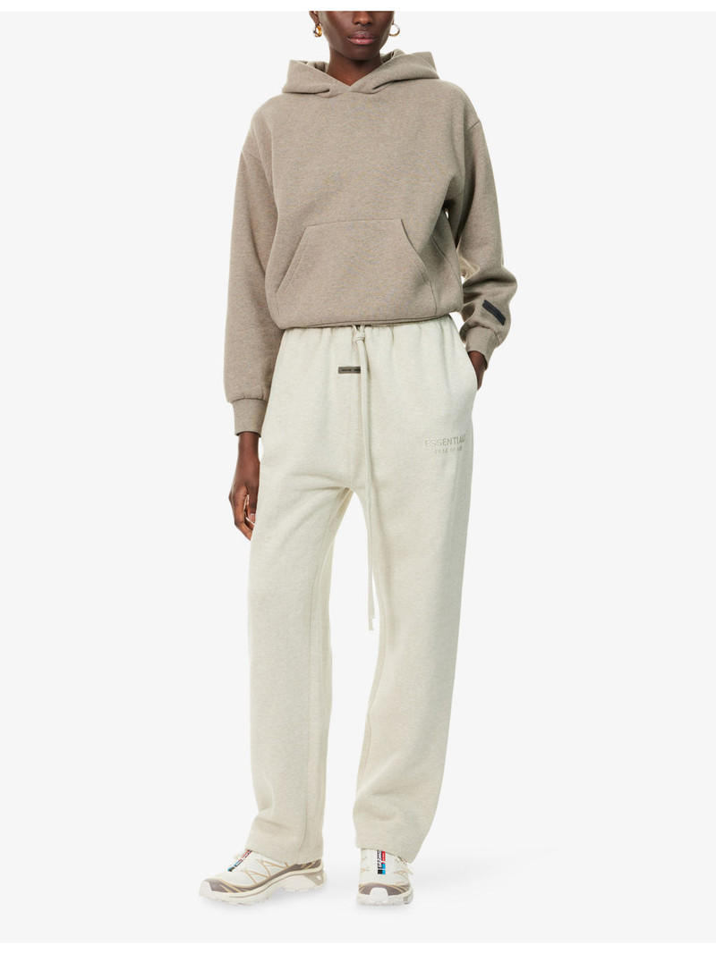 ESSENTIALS Relaxed-Fit Logo-Patch Cotton-Blend Jogging Bottoms outlook