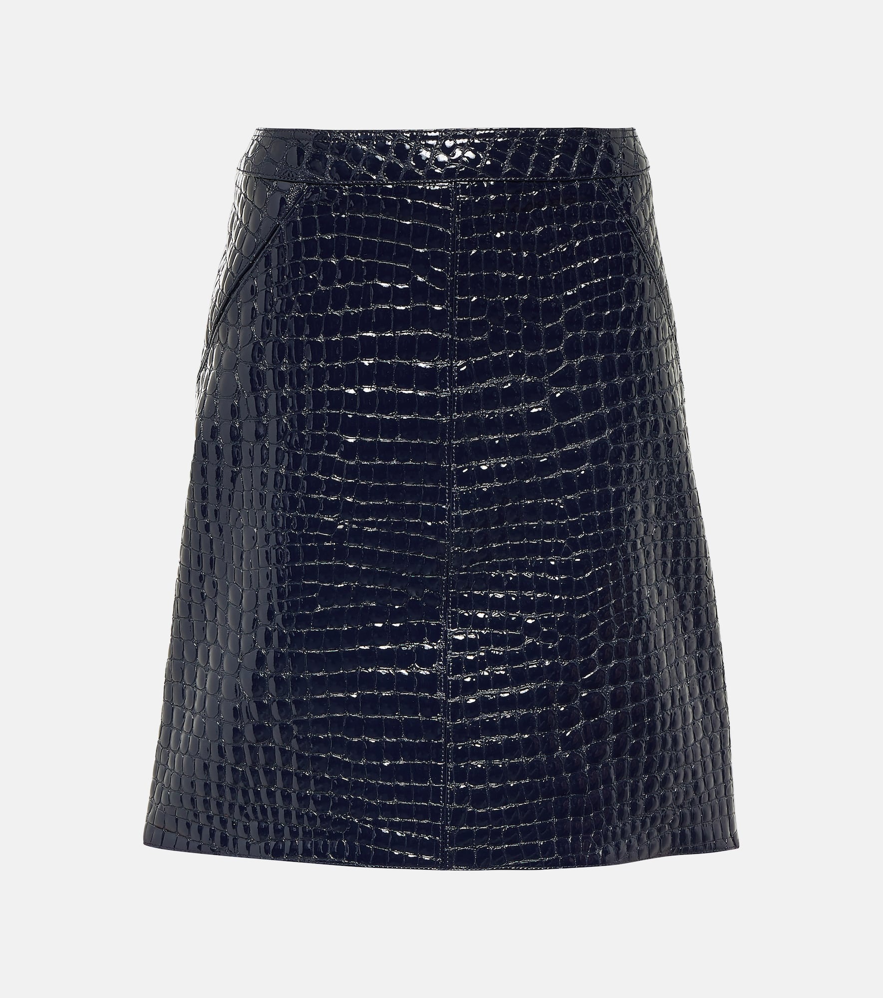 Croc-effect leather midi skirt - 1