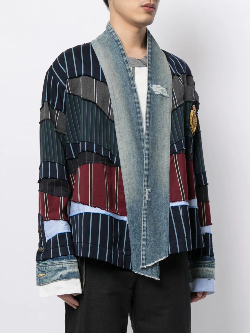 patchwork long-sleeved jacket - 3