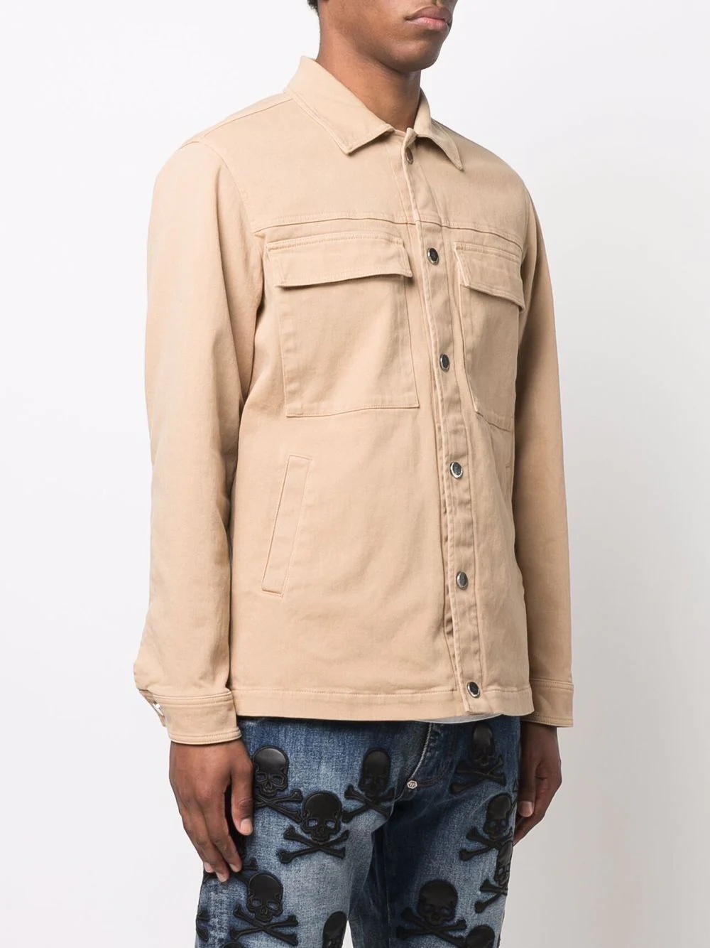 Iconic Plein chest-pocket shirt jacket - 3