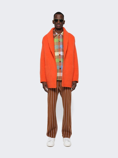 ZEGNA X The Elder Statesman Cashmere and Wool Brushed Robe Orange outlook