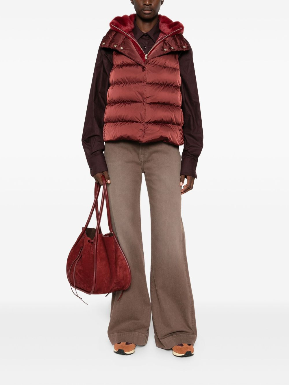 fur-trim gilet - 2