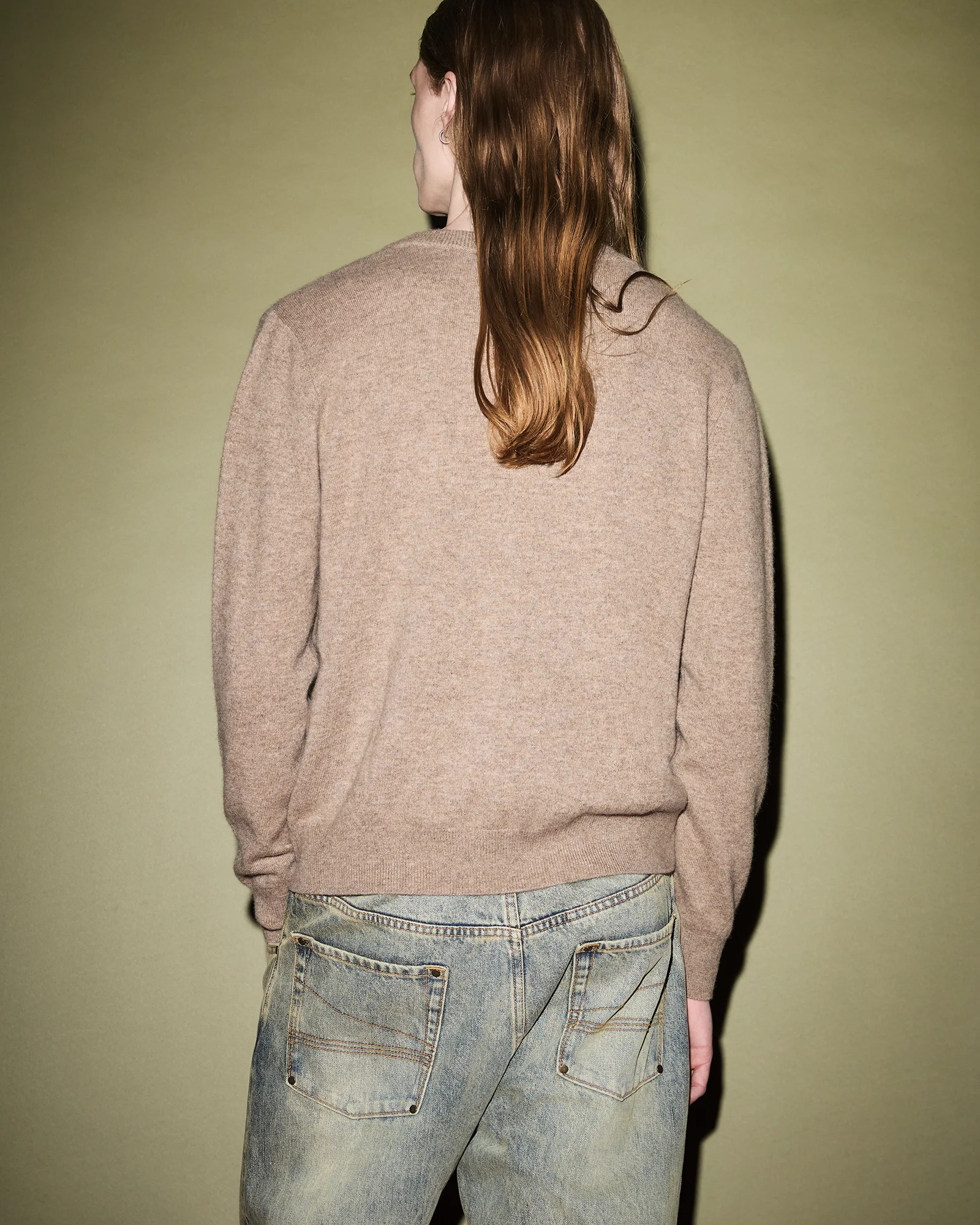 KNIT V-NECK CAMEL - 4