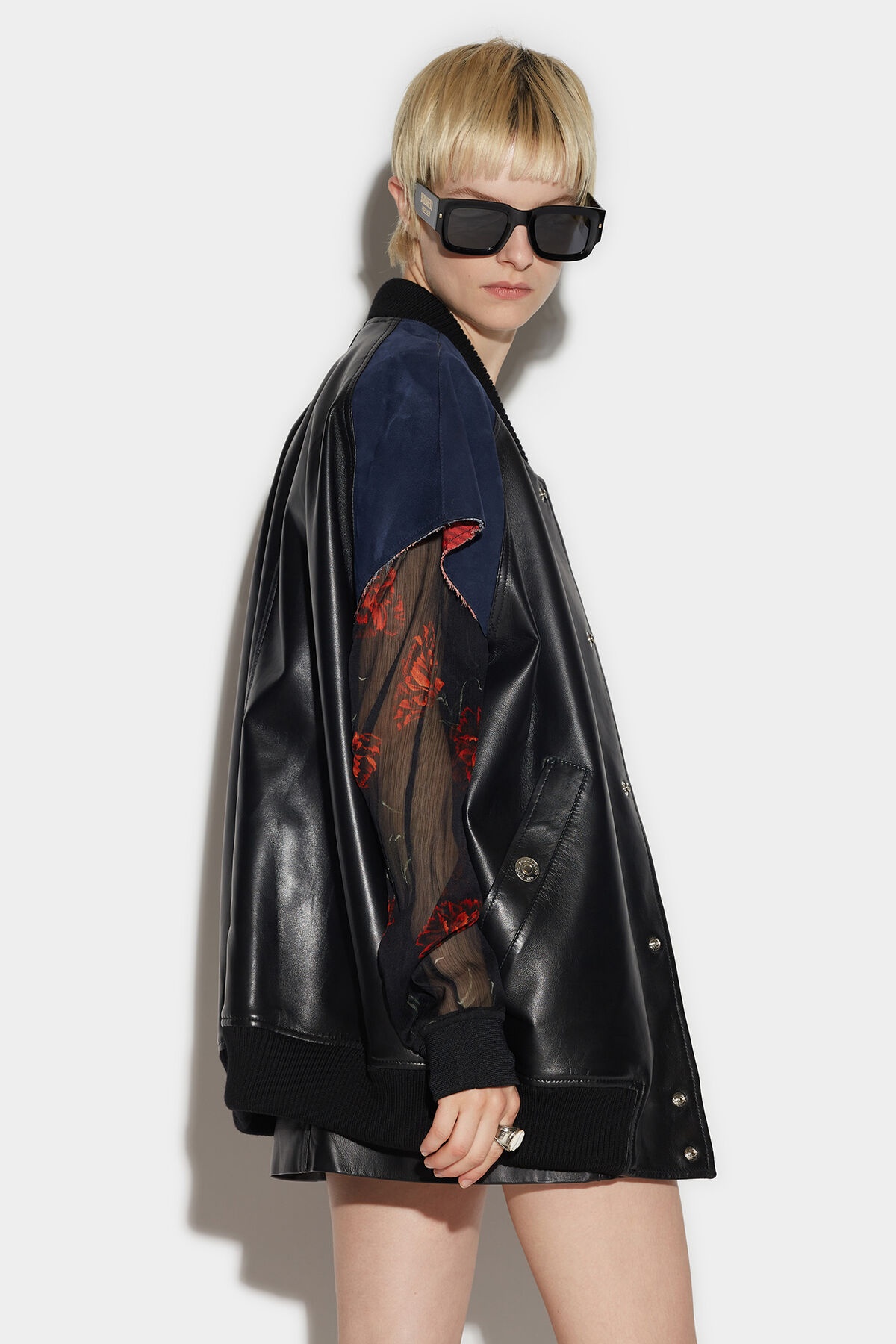 LEATHER OVER BOMBER VEST - 3