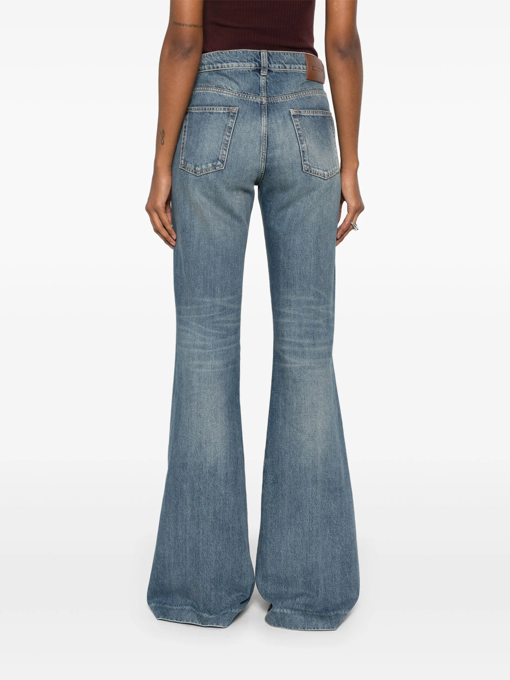 mid-rise flared jeans - 4