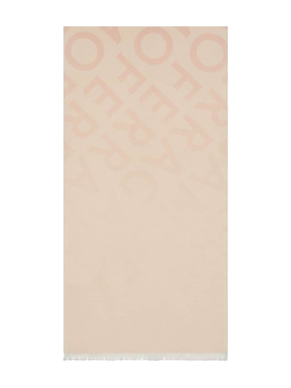 logo intarsia-knit fringed scarf - 3