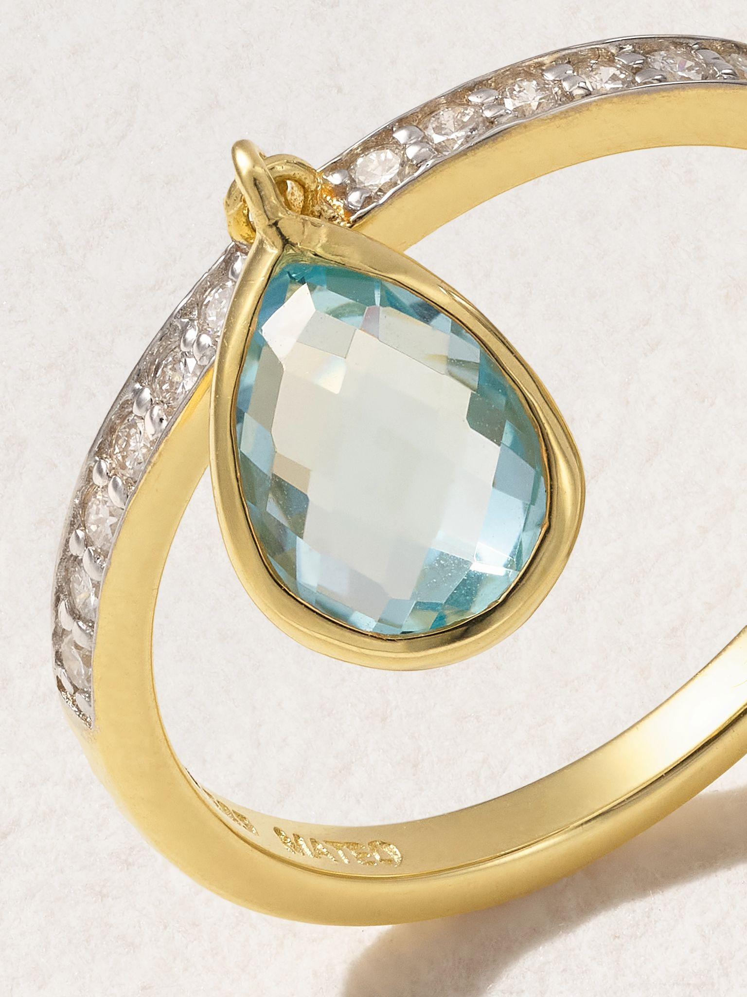14-karat gold, topaz and diamond ring Gold - 4