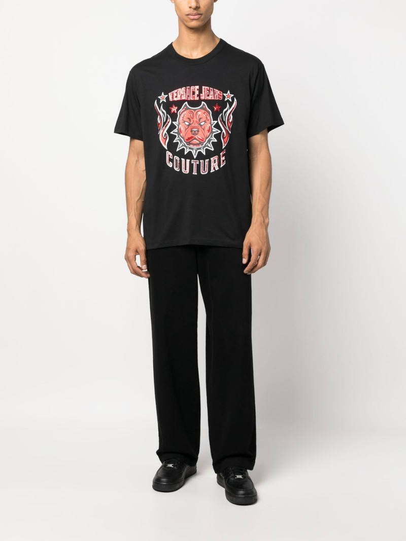 VERSACE JEANS COUTURE sequin-embellished logo T-shirt outlook