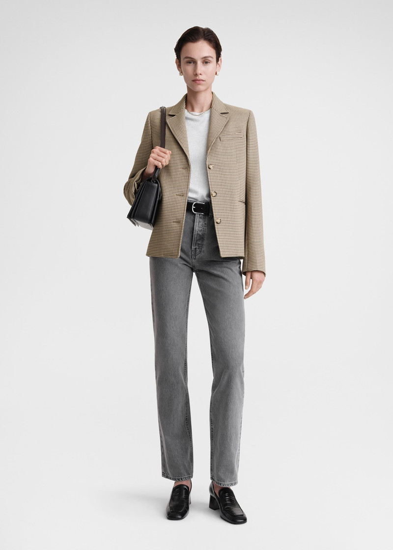 Totême Petite houndstooth jacket biscuit outlook