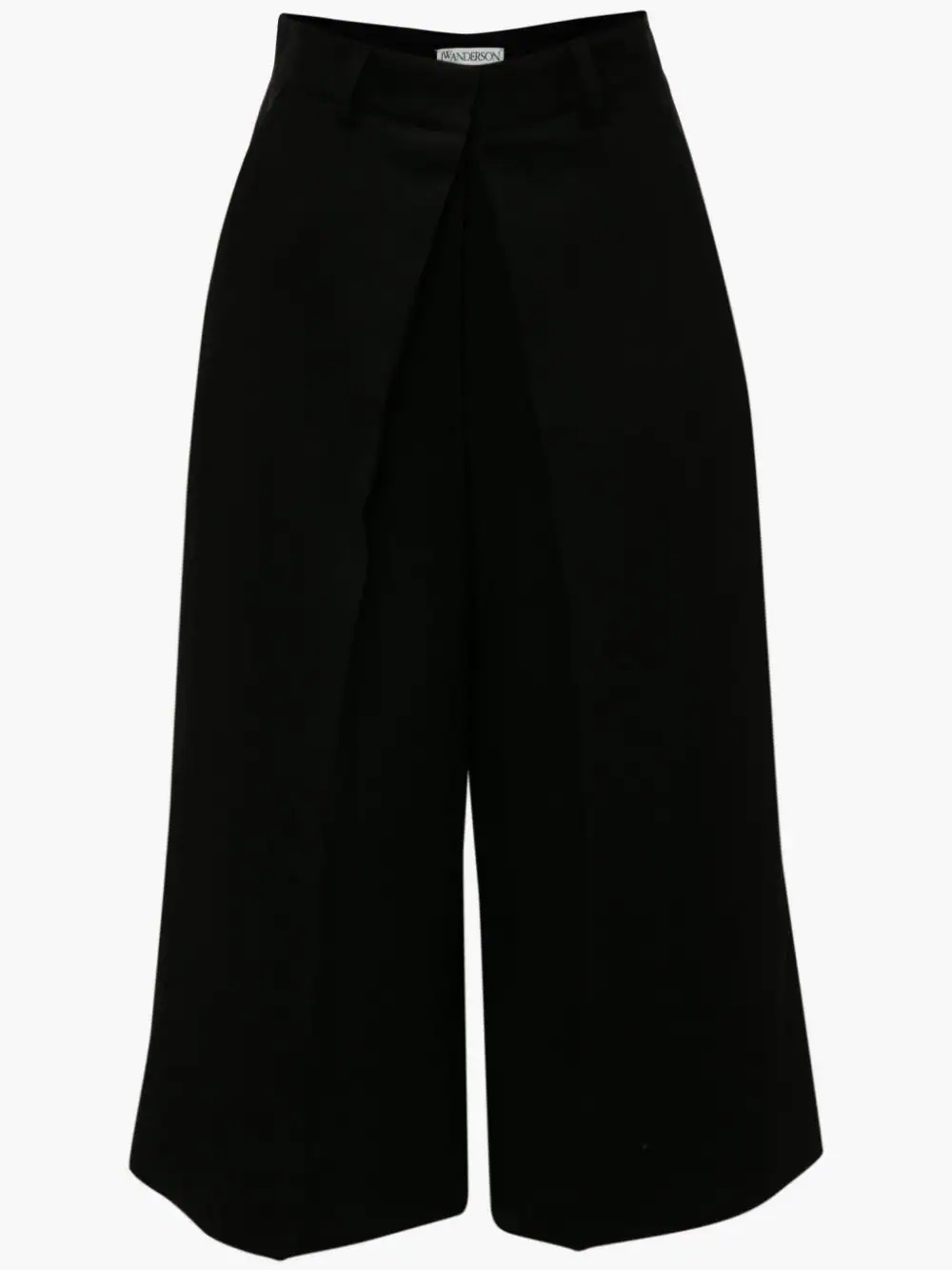 PLEAT FRONT WIDE LEG CROPPED TROUSERS - 1