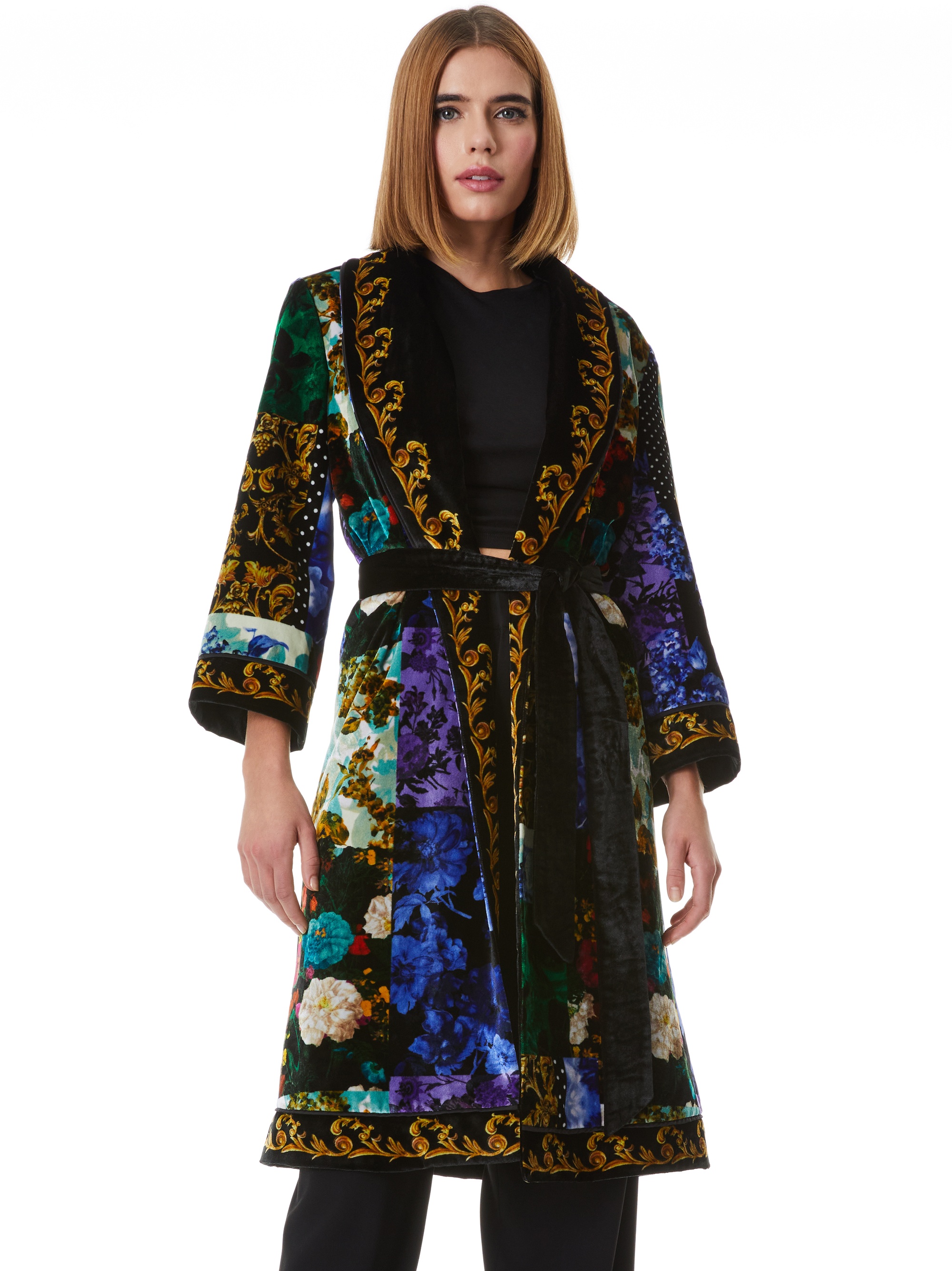 EILENE BELTED VELVET KIMONO - 2